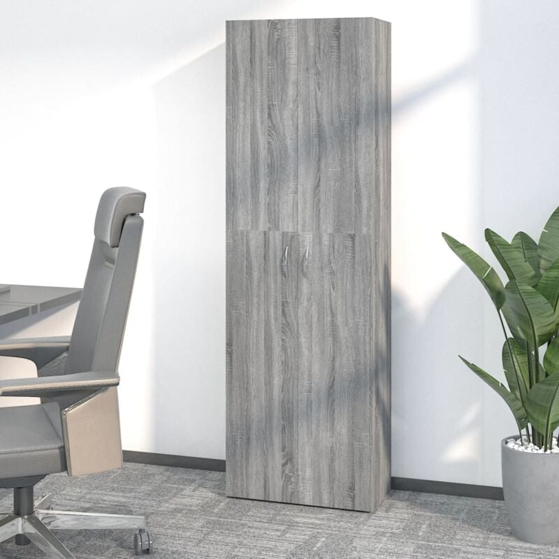 Maison Chic - Armoire de bureau Armoire de rangement Caisson de rangement Sonoma gris 60x32x190 cm Bois d'ingénierie 67170