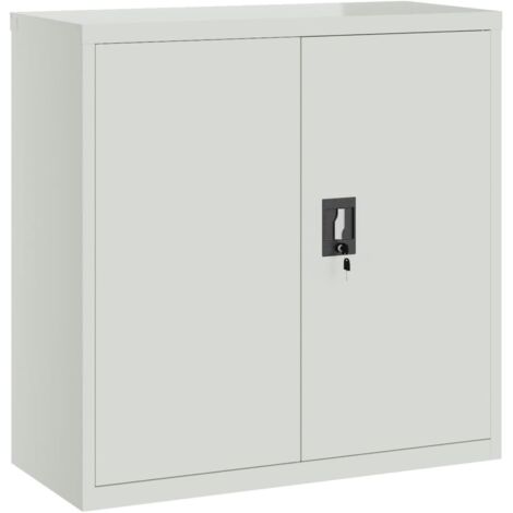 Armoire de bureau avec 2 portes  Armoire de rangement Gris 90 cm Acier RTJEX671409
