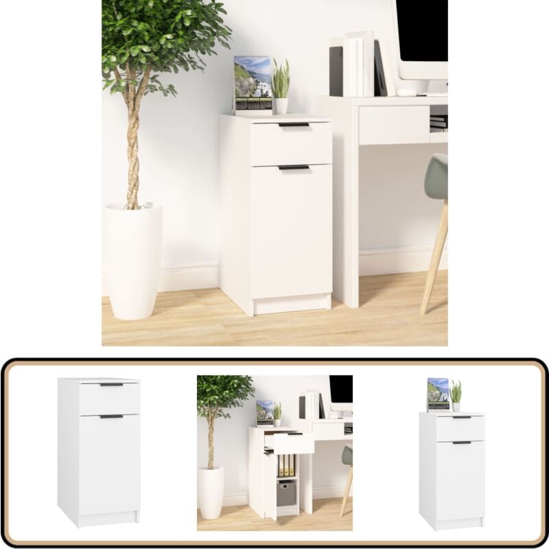 Vidaxl - Armoire de bureau Blanc 33,5x50x75 cm Bois d'ingénierie - Meuble De Bureau - Armoire De Rangement - Meuble De Rangement - Bibliothèque