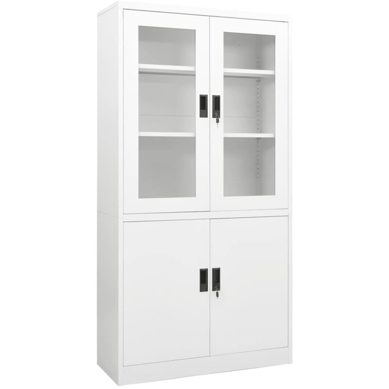 Armoire de bureau Blanc 90x40x180 cm Acier