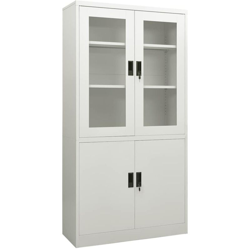 Armoire de bureau Gris clair 90x40x180 cm Acier