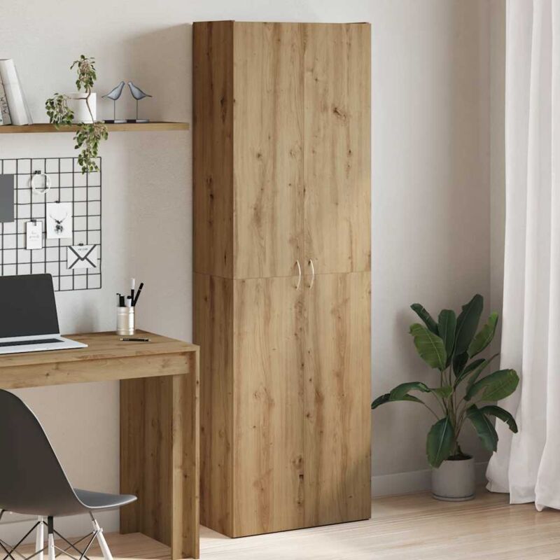 Buffet haut chêne artisanal 60x32x190 cm bois d'ingénierie Vidaxl