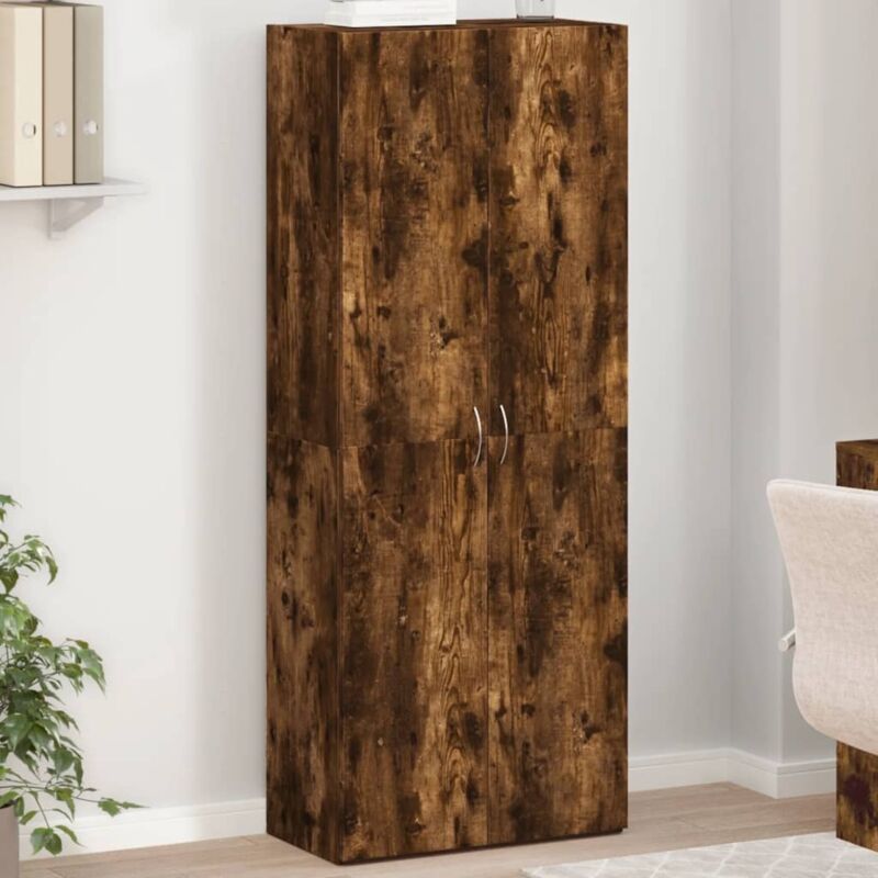 Armoire de classement chêne fumé 60x32x153 cm bois d'ingénierie - Vidaxl