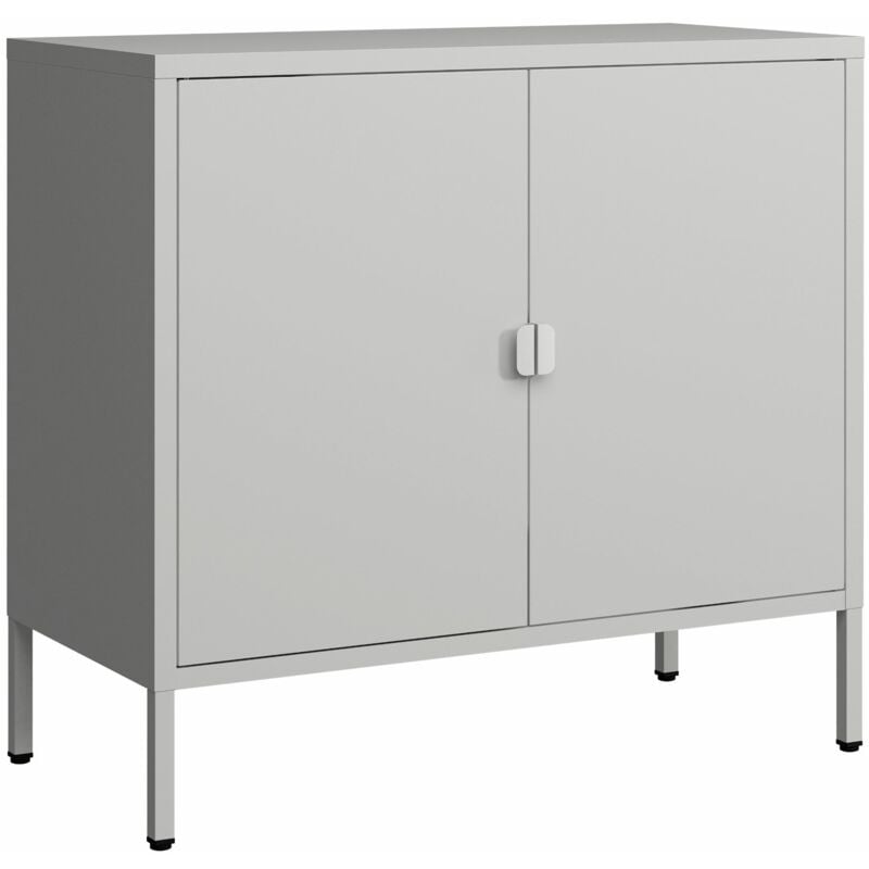 Armoire de bureau casier de bureau meuble de rangement pour salon bureau chambre atelier acier 75 x 80 x 40 cm gris clair