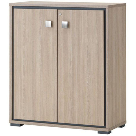 Armoire de bureau contemporaine H 112 cm chêne clair Margaux