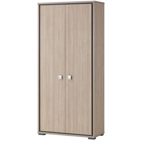 Armoire de bureau contemporaine H 212 cm chêne clair Margaux