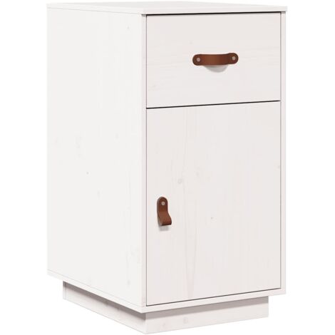 Armoire de bureau Design moderne, Armoire Etagère de rangement, Blanc 40x50x75 cm Bois massif de pin OIB8029E