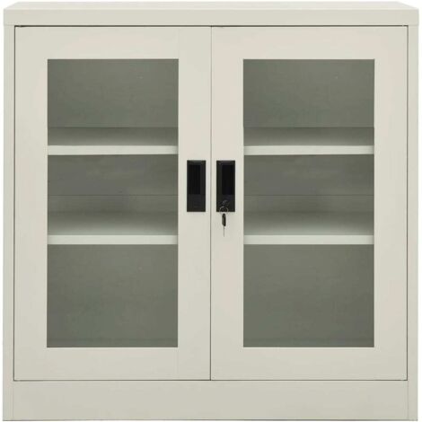 Armoire de bureau Design moderne, Armoire Etagère de rangement, Gris clair 90x40x90 cm Acier OIB9535E