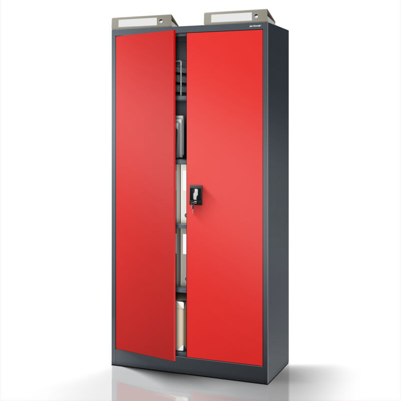 Armoire en métal verrouillable JAN H, 900 x 1950 x 400 mm, rouge anthracite