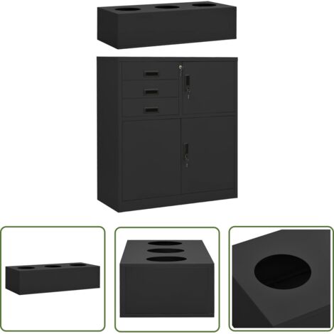 Armoire de bureau et jardinière Anthracite 90x40x125 Acier