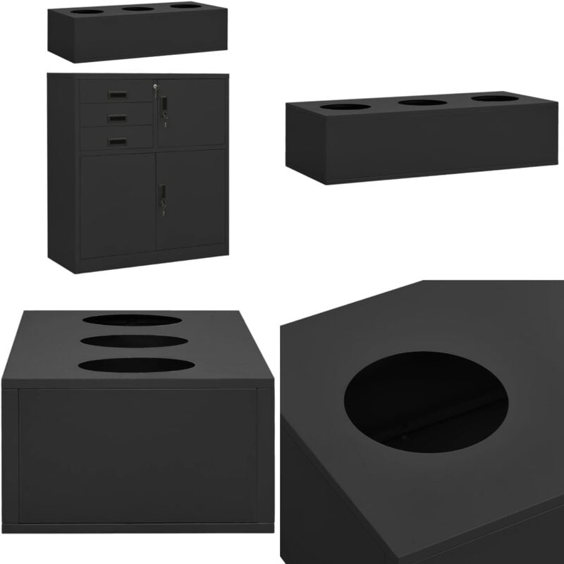 Vidaxl - Armoire de bureau et jardinière Anthracite 90x40x125 cm Acier - Meuble De Bureau - Armoire De Rangement - Jardinière - Meuble Avec Rangement