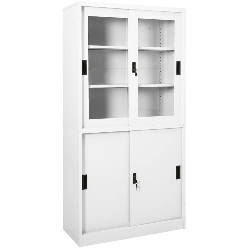 Vidaxl - Armoire de bureau et porte coulissante Blanc 90x40x180 cm Acier