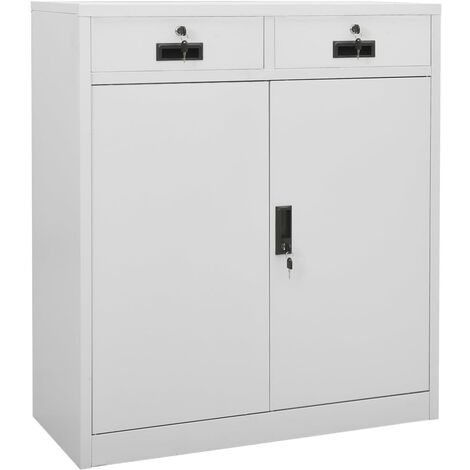 Armoire de bureau Gris clair 90x40x102 Acier 2