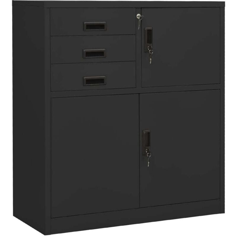 Vidaxl - Garde-robe de bureau 90x40x102 cm en acier avec portes et compartiments différentes couleurs couleur : anthracite