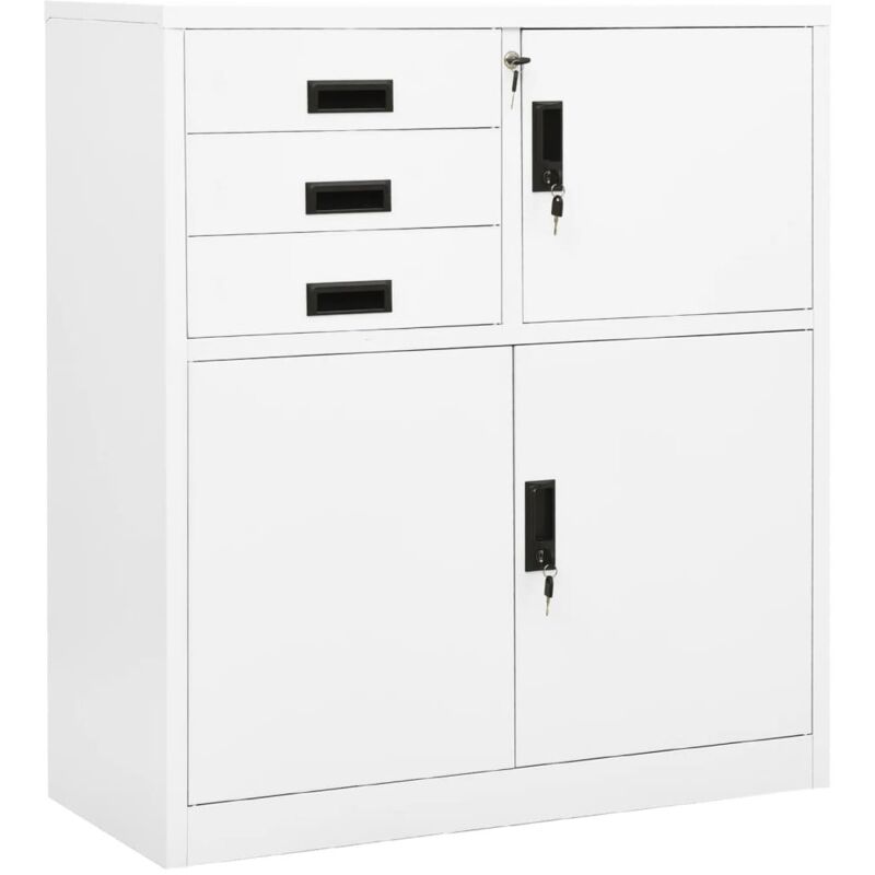 Armoire de bureau Blanc 90x40x102 cm Acier