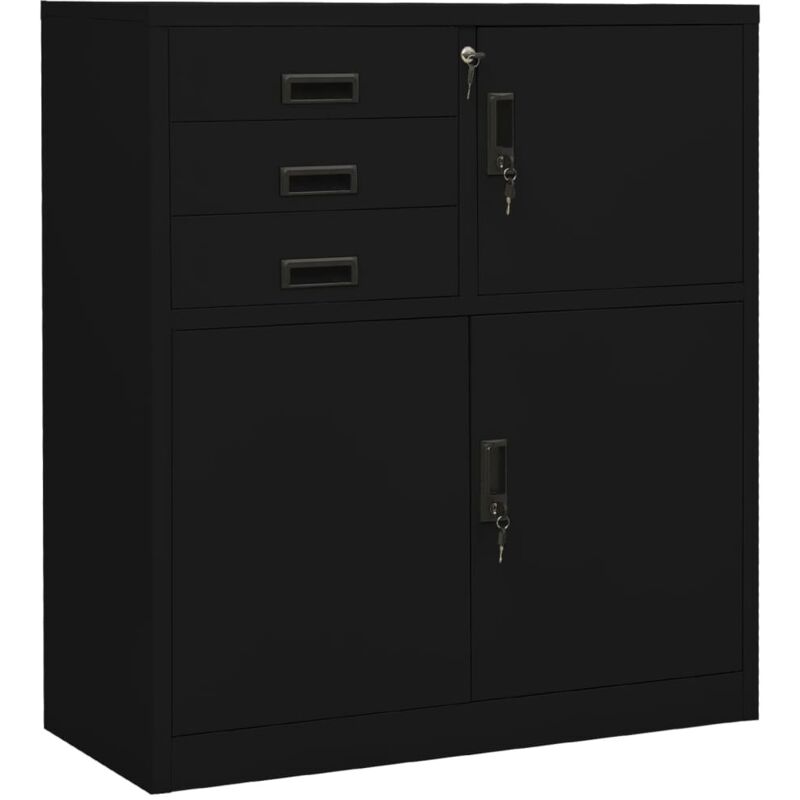 vidaXL Armoire de bureau Noir 90x40x102 cm Acier