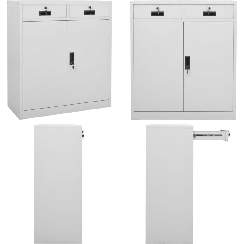Vidaxl - Armoire de bureau Gris clair 90x40x102 cm Acier - Meuble De Bureau - Armoire De Rangement - Classeur - Armoire Métallique - Rangement