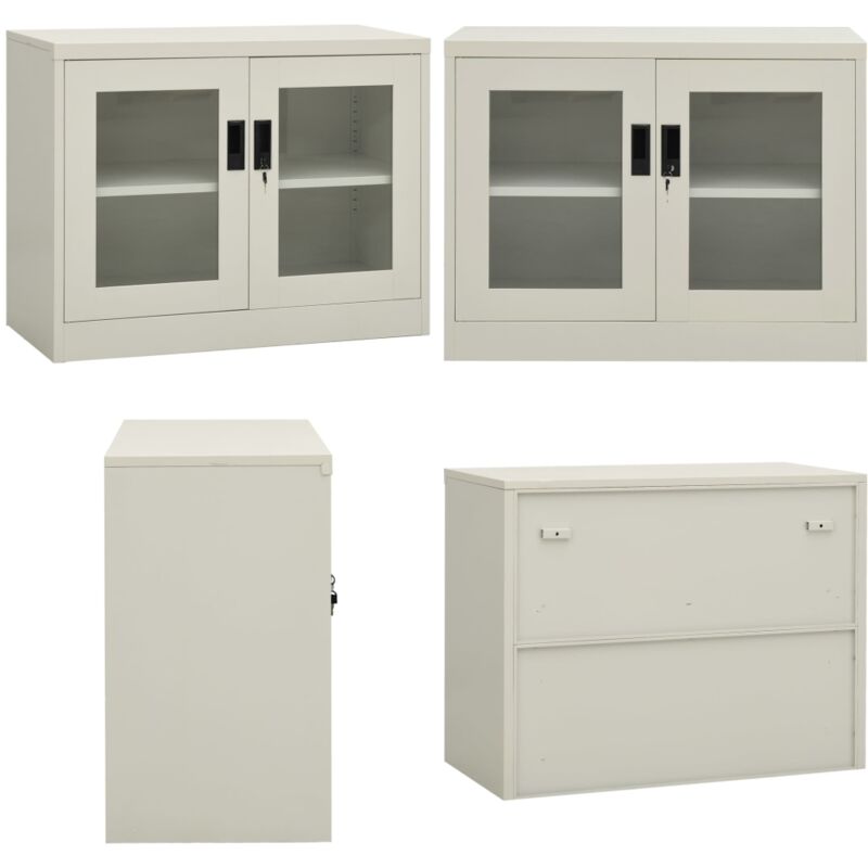 Vidaxl - Armoire de bureau Gris clair 90x40x70 cm Acier - Meuble De Classement - Armoire De Bureau - Armoire Métallique - Rangement Documents