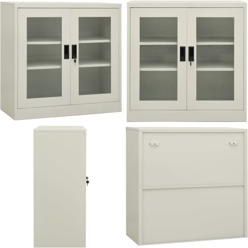 Vidaxl - Armoire de bureau Gris clair 90x40x90 cm Acier - Meuble De Classement - Armoire De Bureau - Rangement Documents - Armoire Métallique