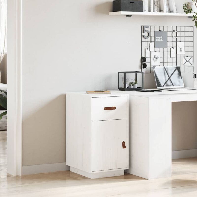 Vidaxl - Armoire de bureau Blanc 40x50x75 cm Bois massif de pin
