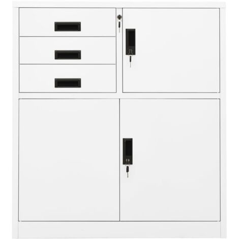 Armoire de bureau moderne,Armoire à dossiers Blanc 90x40x102 cm Acier -58703
