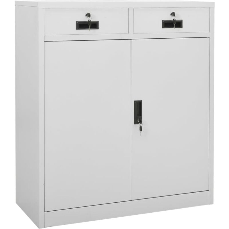 Vidaxl - Armoire de bureau Gris clair 90x40x102 cm Acier