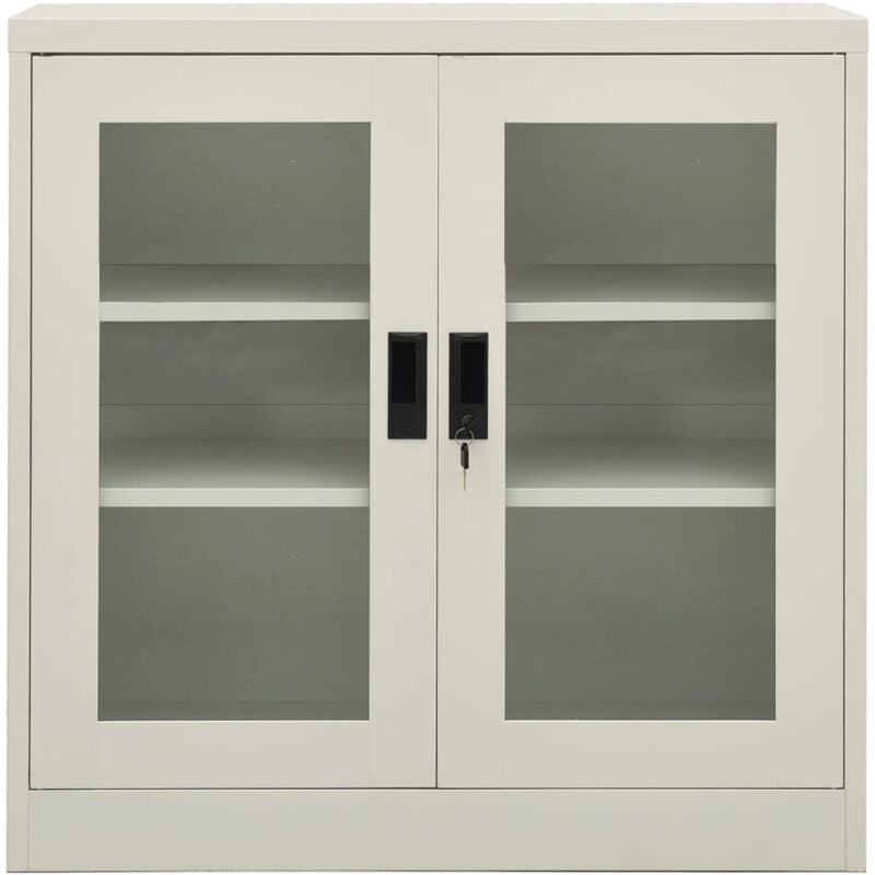 Armoire de bureau Gris clair 90x40x90 cm Acier - Vidaxl