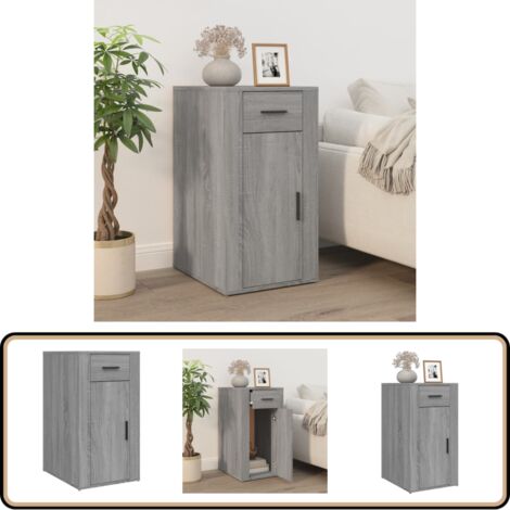 Support De Moniteur Bureau En Bois D'ingénierie Gris Sonoma 42x24x13 Cm - Avec étagère Rangement Pour Clavier