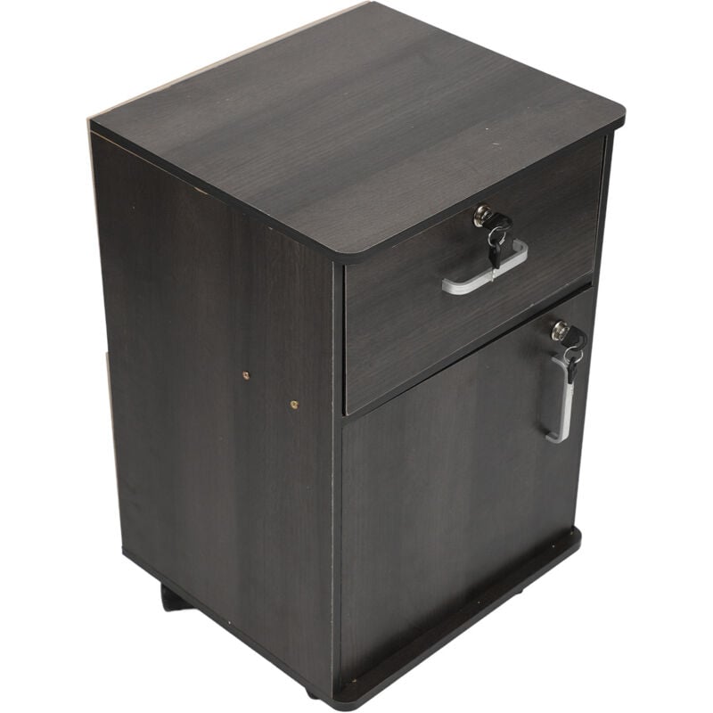 Classeur Mobile, Classeur Mobile Robuste sous Le Bureau pour la Maison (Couleur Noyer)