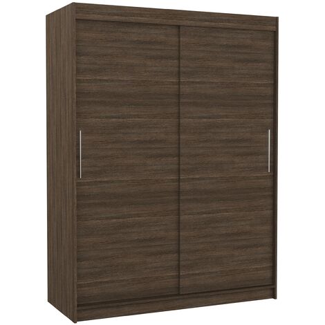 Armoire de chambre à coucher marron 2 portes coulissantes Douva 150cm