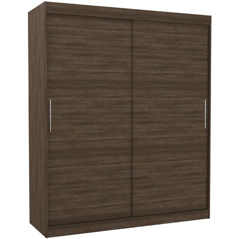 Armoire de chambre à coucher marron 2 portes coulissantes Kelly 180cm