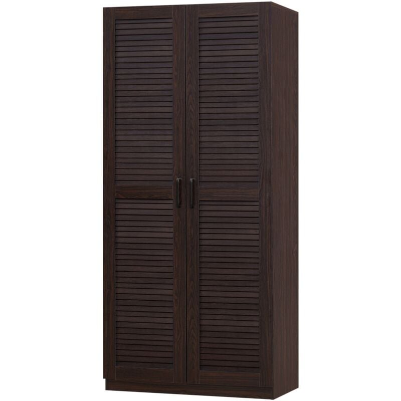 Helloshop26 - Armoire de chambre garde-robe moderne meuble de rangement intemporel 1 Étagère mdf 176 x 80 x 52 cm effet noyer foncé
