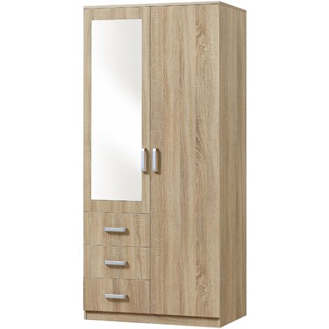 Armoire, Largeur: 80 cm, Couleur: Naturel, Türen Anzahl 2, Höhe