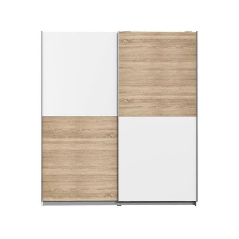 FINLANDEK Armoire de chambre ULOS style contemporain decor chene et blanc - L 170,3 cm