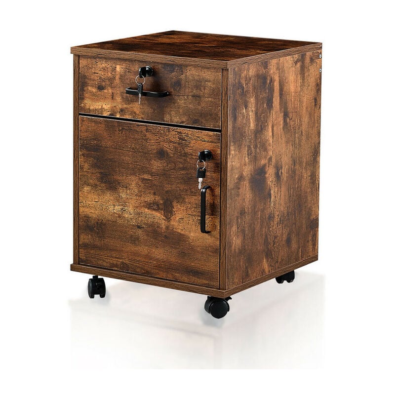 Armoire de classement, 40x40x57cm verrouillable en Bois avec 1 Espace de Rangement, pour la Maison, Le Bureau, Le Bureau Mobile, Marron