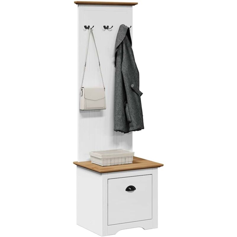Vidaxl - Armoire de couloir avec crochets bodo blanc marron 50x40x157 cm