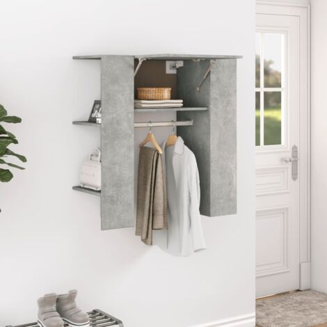 Armoire de couloir Gris béton 97,5x37x99 cm Bois d'ingénierie vidaXL