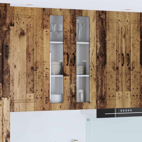 Armoire de cuisine avec étagère-Meuble de cuisine-Armoire de rangement Bois ancien 60 x 31 x 100 cm 673358