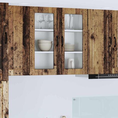 Armoire de cuisine avec étagère-Meuble de cuisine-Armoire de rangement Bois ancien 80 x 31 x 80 cm 278981