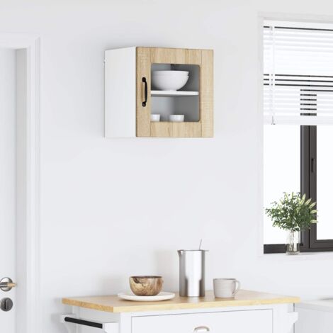 Armoire de cuisine avec étagère-Meuble de cuisine-Armoire de rangement Chêne Sonoma 40 x 31 x 40 cm 435994