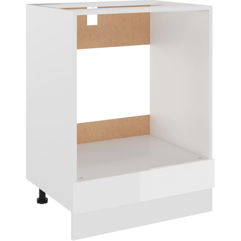 Armoire à four Blanc brillant 60x46x81,5 cm Aggloméré vidaXL - Blanc brillant