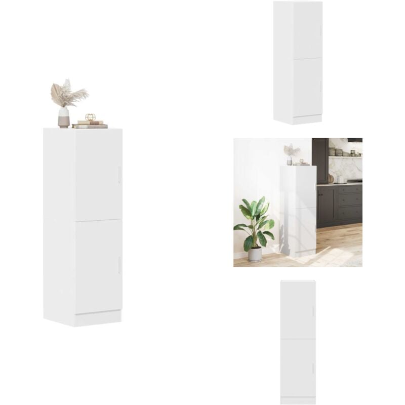 Armoire de cuisine blanc 38x41,5x131,5 cm bois d'ingénierie - Armoire De Cuisine - Armoires De Cuisine - Armoire - Placard De Cuisine