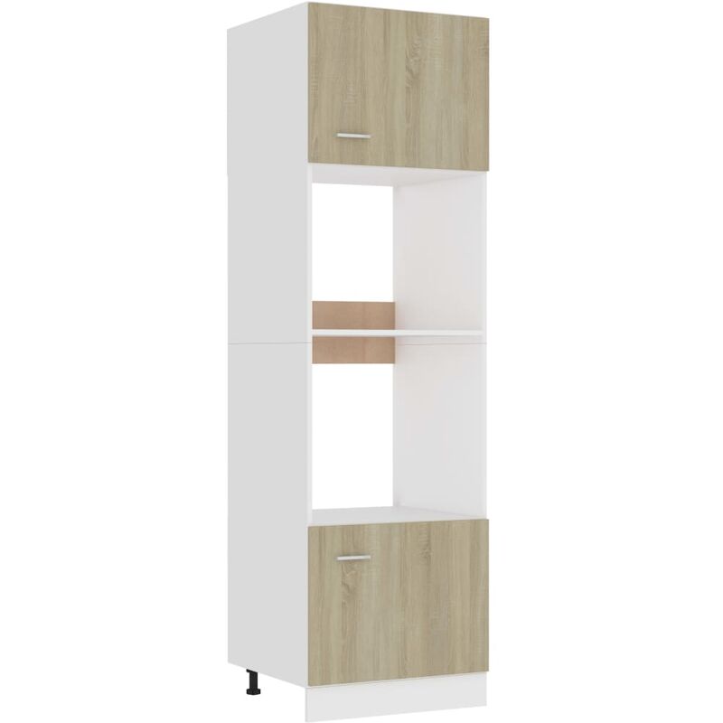 Armoire à micro-ondes Chêne sonoma 60x57x207 cm Aggloméré