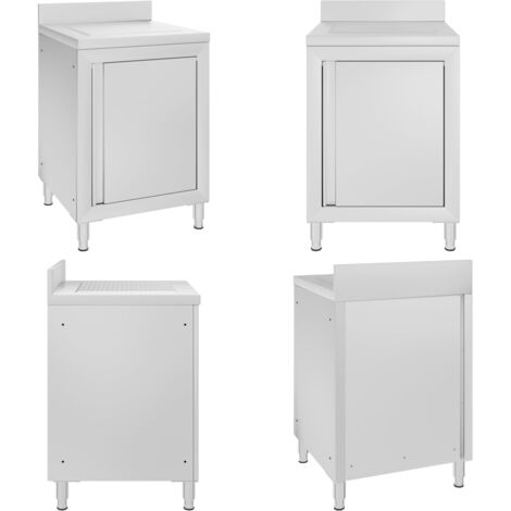 Armoire de cuisine commerciale avec égouttoir Acier inoxydable - armoire d'évier - armoires d'évier - Home & Living