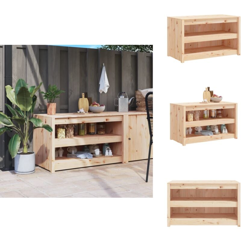 Armoire de cuisine d'extérieur 106x55x64 cm bois de pin massif - Meuble De Cuisine Extérieur - Armoire De Cuisine Extérieure - Cuisine D'été - Meuble