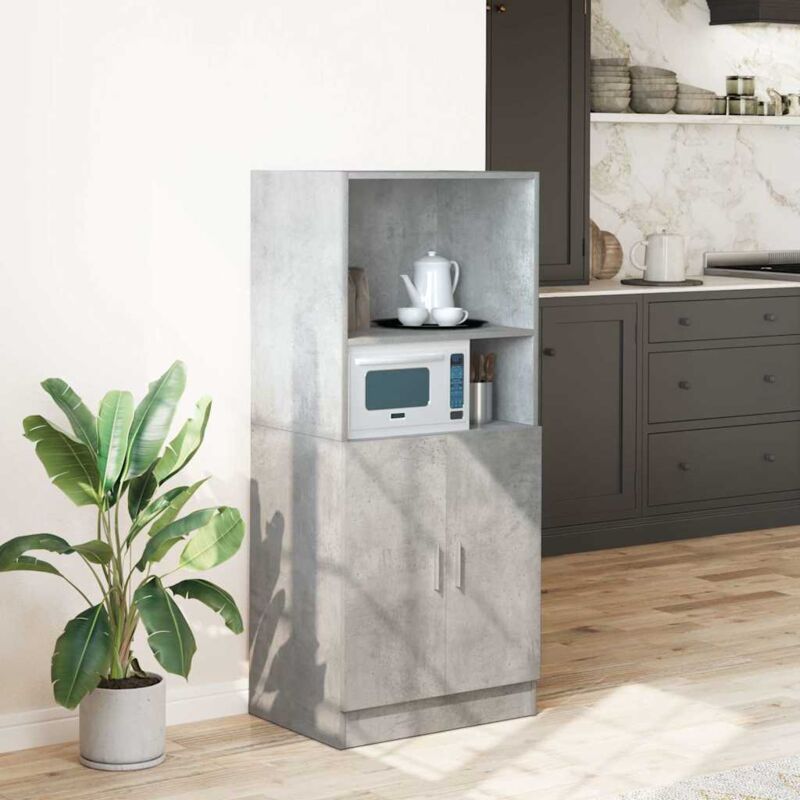 Vidaxl - Armoire de cuisine gris béton 57x41,5x131,5 cm bois ingénierie