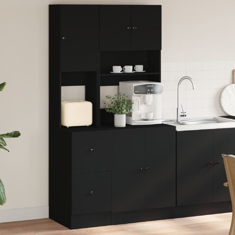 Vidaxl - Armoire de cuisine noir 95x50x180 cm bois d'ingénierie