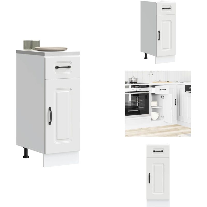 Armoire de cuisine Kalmar blanc bois d'ingénierie - Armoire De Cuisine - Armoires De Cuisine - Meuble Bas D'évier - Meuble Bas D'évier De Cuisine