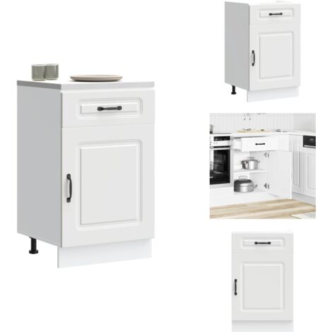 Armoire de cuisine Kalmar blanc bois d'ingénierie - Armoire De Cuisine - Armoires De Cuisine - Meuble Bas D'évier - Meuble Bas D'évier De Cuisine