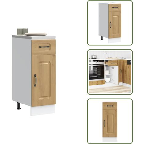 Armoire de cuisine Kalmar chêne artisanal bois d'ingénierie - Armoire De Cuisine - Armoires De Cuisine - Meuble Bas D'évier - Meuble Bas D'évier De Cuisine